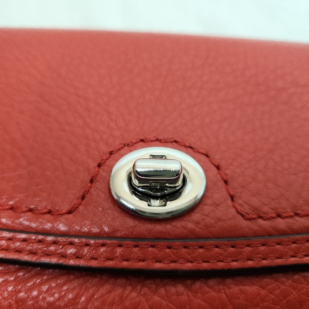 Coach | Coral Red Leather Turnkey Envelope Wallet - Picture 3 of 7